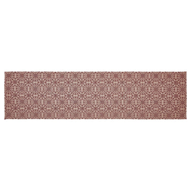 Custom House Burgundy Tan Jacquard Runner 12x48 - The Fox Decor